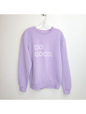 Cotopaxi women's Organic Do Good Crew sweatshirt in light purple